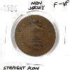 Image 1 : USA New Jersey 1786 Straight Plow F-VF 