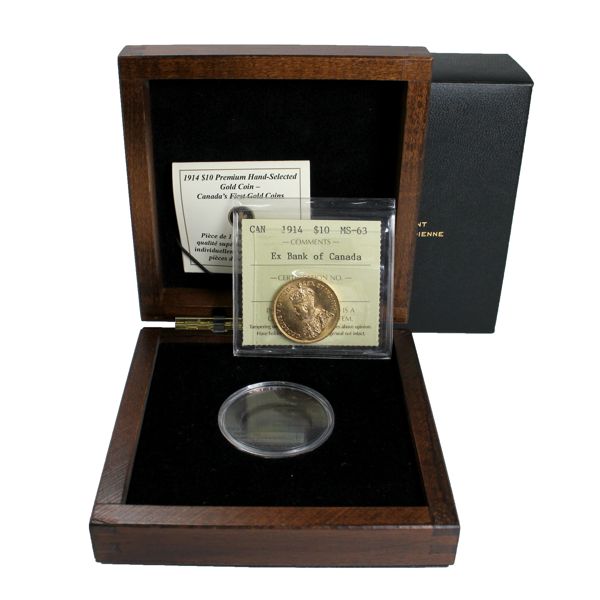 1914 Gold $10 Premium Hand Selected RCM Issue with Original Packaging. ICCS Certified MS63!