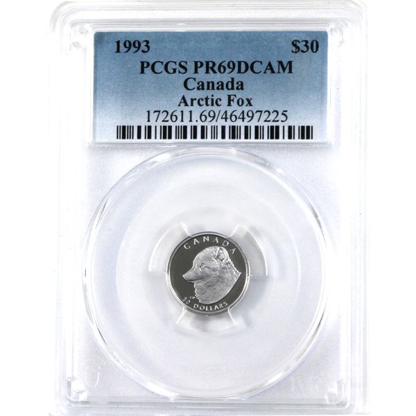 1993 Platinum $30 Arctic Fox PCGS PR69 DCAM, Fine Platinum (Tax Exempt) 