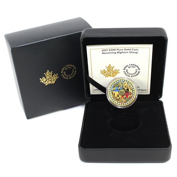 2021 Gold $200 1oz. Ramming Bighorn Sheep .9999 Gold (Tax Exempt) 