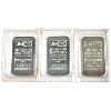 Image 1 : SCARCE! 3x Consecutive Johnson Matthey 1oz Fine Silver Bars with 'King Koil' Reverse (TAX Exempt)