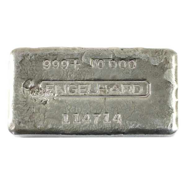 Engelhard 10oz '3rd Series' Canadian Variation Fine Silver Bar (Tax Exempt) Serial # 114714. 