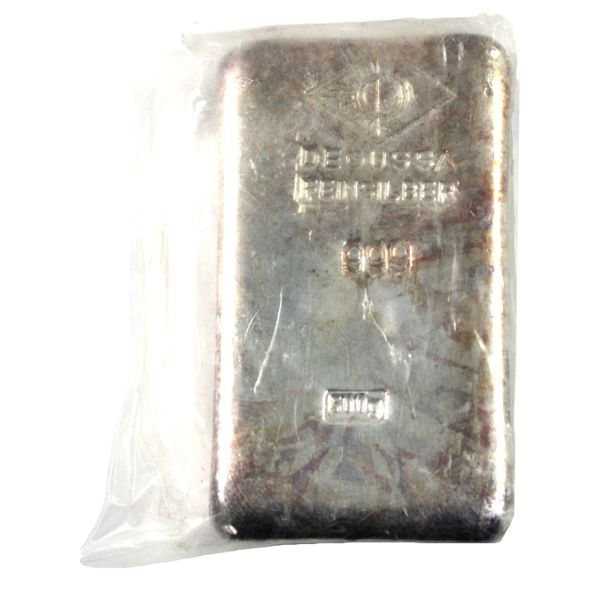 Scarce! Degussa Fein Silber 500 Gram (16oz) .999 Fine Silver Bar ( Tax Exempt)