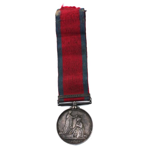 Great Britain c.1848 Military General Service; CLASP: Talavera; NAMED: J. Barber Corpl 3rd Dragn Gds