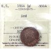 Image 1 : Nova Scotia 1/2-cent 1864 MS64 Red