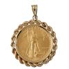 Image 1 : 1986 $10 Gold Eagle In 14K Gold Bezel