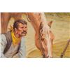 Image 4 : Cowboy At The Water Hole Oil Painting Ken Gunall