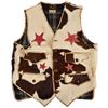 Image 1 : Antique Western Cowhide Vest w/ Red Stars