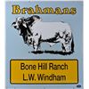 Brahma Bull Double Sided Porcelain Cattle Sign