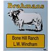 Image 2 : Brahma Bull Double Sided Porcelain Cattle Sign