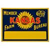 Image 1 : Kansas Farm Bureau Pressed Tin Sign