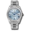 Image 1 : Rolex Day Date Platinum with Baguette Bezel Model # 228396TBR