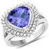 Image 1 : 4.22ct Tanzanite 14K White Gold Ring