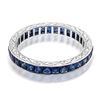 Image 1 : Natural Ceylon Blue Sapphire Hand Carved Platinum Ring