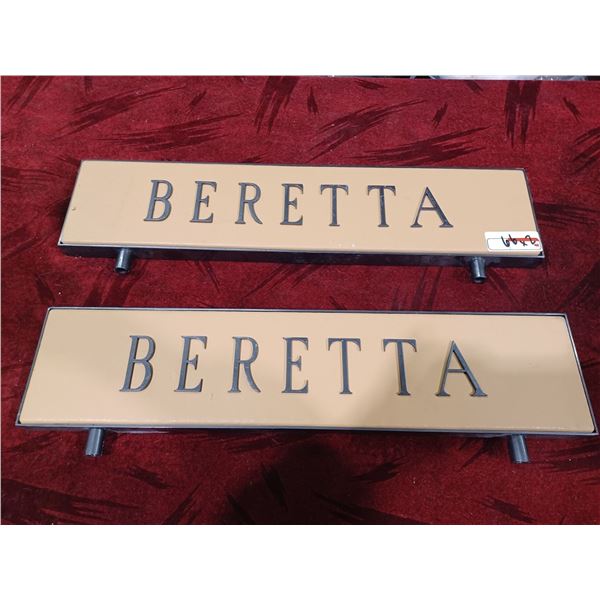 2 METAL FRAMED BERETTA SIGNS