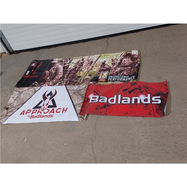 2 BADLAND BANNERS 23X48"/ 1- 18X36"