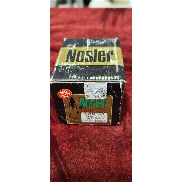 NOSLER BALLISTIC TIP .204 DIA 40GR SPITZER QTY 250