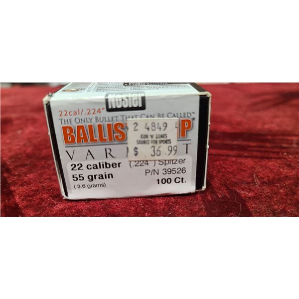 NOSLER BALLISTIC TIP 22CAL .224DIA 55GR 100CT