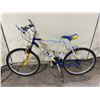 Image 1 : CORONA EXTRA BLUE / WHITE / YELLOW 18 SPEED FRONT SUSPENSION MOUNTAIN BIKE