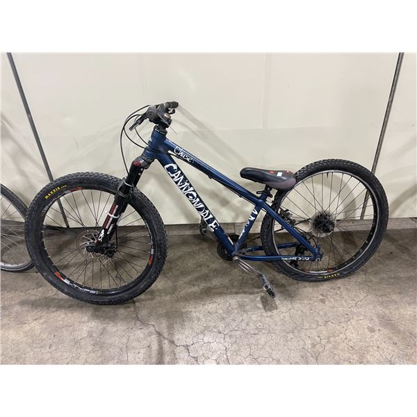 CANNONDALE CHASE BLUE 8 SPEED FRONT SUSPENSION MOUNTAIN BIKE WITH FRONT DISC BRAKE ( REAR TIRE