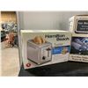 Image 2 : MAGIC CHEF BLACK ELECTRIC MICROWAVE OVEN, HAMILTON BEACH TOASTER & NEW MILLENNIUM CONCEPTS WATER