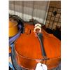 Image 2 : DARK WOOD CELLO WITH SOFT TRANSPORT CARRY CASE