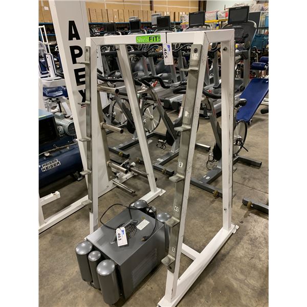 APEX WHITE COMMERCIAL 10 BAR A-FRAME BARBELL WEIGHT RACK - Able Auctions