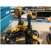 Image 2 : TWO CORDLESS POWERED DEWALT DRILLS, ONE ELECTRIC CORDED DRILL & ONE CORDLESS POWERED RECIPROCATING