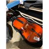 Image 2 : NO NAE DARK WOOD 4 STRINGS CELLO WITH BOW IN HARD TRANSPORT ROLLING CASE