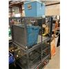Image 1 : LARGE GREY METAL FERRET NATION FERRET CAGE, COLEMAN COOLER & BIN WITH HELMETS / HARD HATS