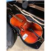 Image 2 : NO NAME DARK WOOD 4 STRINGS CELLO WITH BOW IN HARD TRANSPORT ROLLING CASE ( MADE IN CZECHOSLOVAKIA )