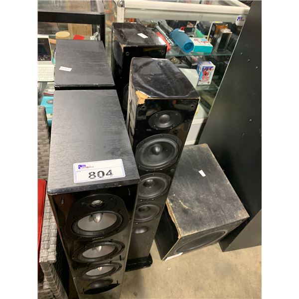 PAIR OF JBL NIGHTLIFE SERIES & PAIR OF ENERGY CONNOISSEUR CF-50 TOWER SPEAKER & SUBWOOFER