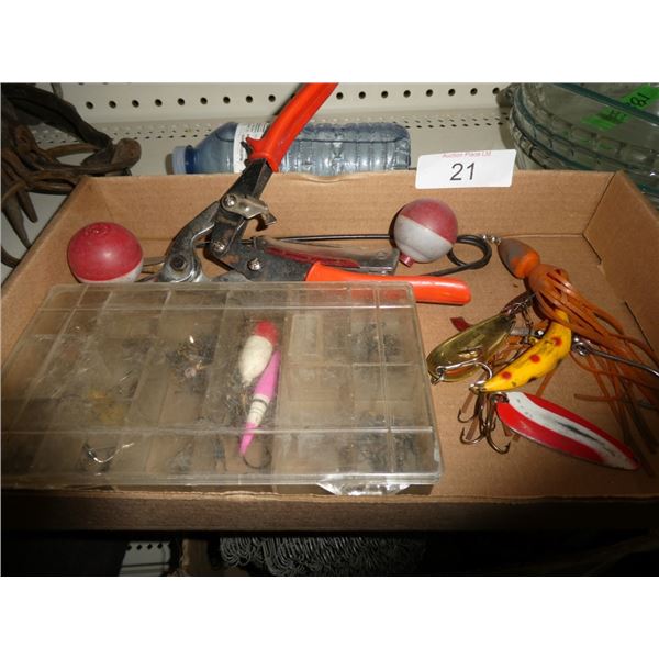 misc fishing gear: hooks, bobbers, snips, etc