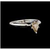 14KT White Gold 0.76 ctw Pear Cut Fancy Brown Diamond Solitaire Ring