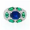 Image 4 : 18k Gold 6.93 ctw GIA & AGL Burma Sapphire Emerald Diamond Cocktail Statement Ri