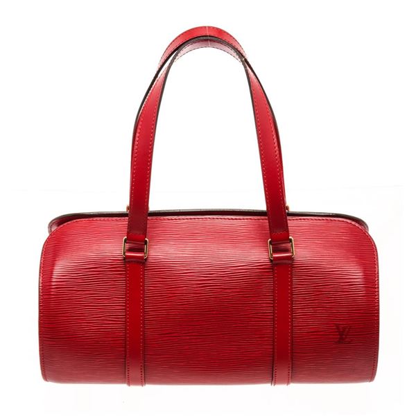 Louis Vuitton Red Epi Leather Soufflot Tote Bag