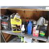 Image 4 : Metal Shelf with Various Oils (Some Full Containers, Some Partial)
