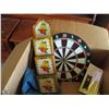 Image 2 : Box of Misc. Items (Extension Cord, Dart Board, Letter Holder)