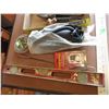 Image 2 : Level, Air Pump, Stanley Stapler, Bike Tire Repair Kit, Tin Snips, Misc.