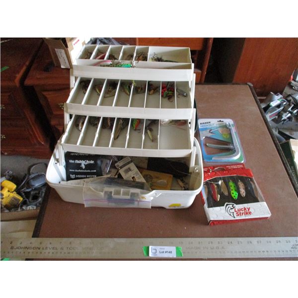 Plastic Tackle Box with Contents