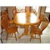 Image 1 : Wooden Dining Room Set (8 Chairs and Table with Eagle Claw Legs - 7' Open, 5' Closed)