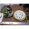 Image 1 : Ceramic Winter Cookie Jar and Wooden Bird Clock