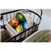Image 4 : (2) Baskets with Tin, Easter Egg-Filled Basket, Mug, Wooden Apple, Air Freshener