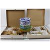 Image 1 : (8) Handmade Wheat Decorations, (2) Collector Tins