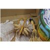 Image 3 : (8) Handmade Wheat Decorations, (2) Collector Tins