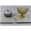 Image 1 : (2) Glass Bowls, Ceramic Holder