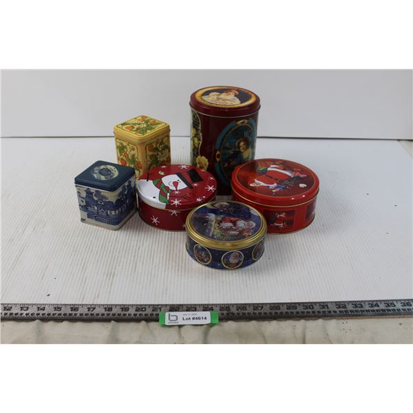 (3) Christmas Tins, Coca Cola Tin, Various Other Tins