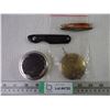 Image 1 : Clock Pendulum and Ball Bearing and (2) Pocket Knives