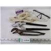 Image 1 : (2) Wrenches,Braided Cord Pieces and Safety Glasses