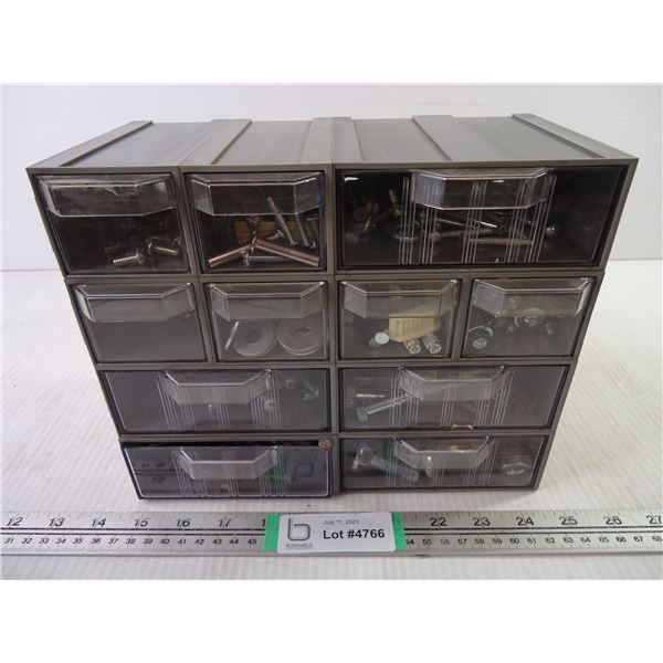 Plastic Parts Cabinet with Assorted Hardware